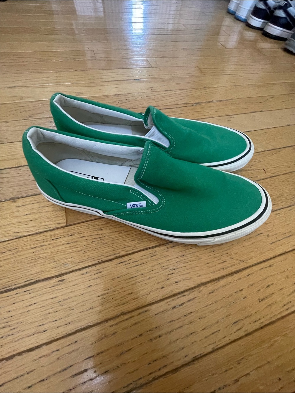 Vans Green Canvas Slip-On Sneakers